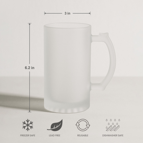 16oz Frosted Glass Beer Mug Thumbnail