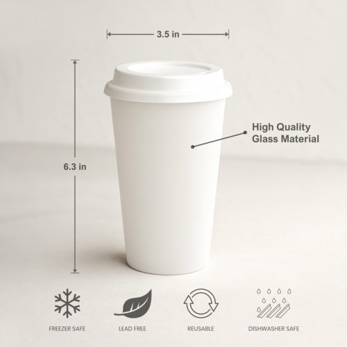 12oz Glass Tumbler Coffee Mug Thumbnail