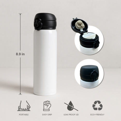 17oz Pop Lid Stainless Steel Tumbler (White) Thumbnail