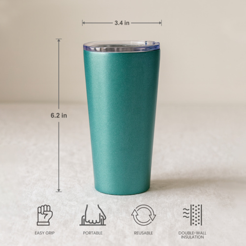16oz Sparkling Stainless Tumbler with Lid Thumbnail