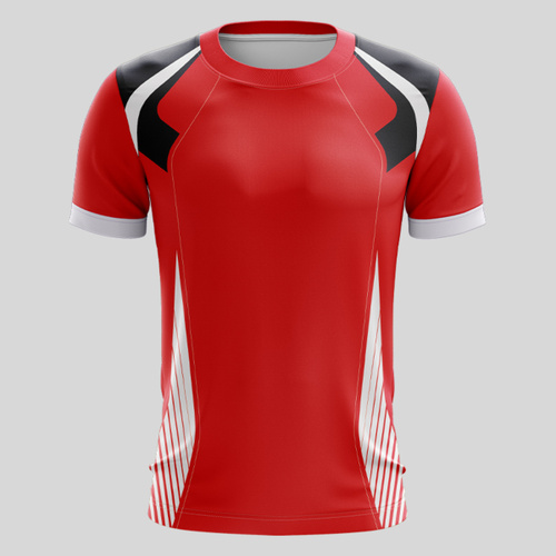 Red Esport Pattern Full Print Roundneck Shirt Thumbnail