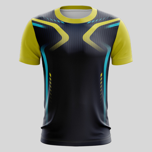 Yellow Esport Pattern Full Print Roundneck Shirt Thumbnail