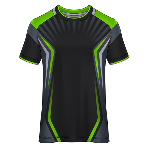 Black & Green Esport Design Full Print Roundneck Shirt Thumbnail