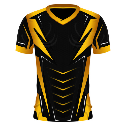 Black and Yellow Vector Design Esport Full Print Shirt Thumbnail