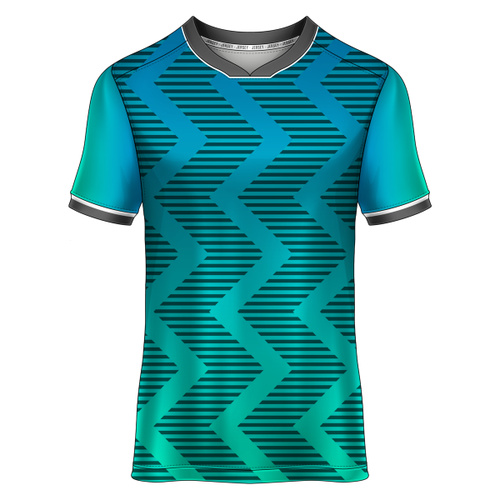 Zigzag Line Design Esport Full Print Roundneck Shirt Thumbnail