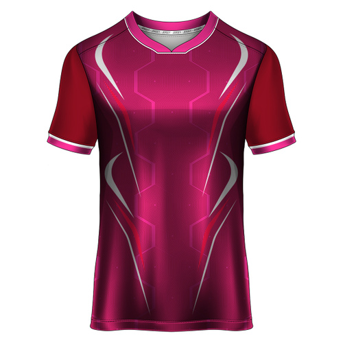 Esport Design with Linear Hexagon Full Print Roundneck Shirt Thumbnail