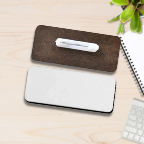 MDF Name Tag w/ Pin Rectangle 1.03" x 2.78" Thumbnail