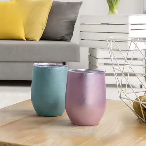 12oz Stainless Steel Stemless Glitter Cup with Lid Thumbnail