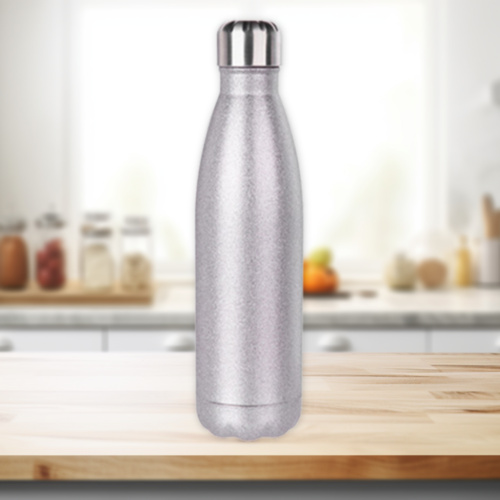 17oz Glitter Stainless Steel Cola Shaped Bottle (Silver) Thumbnail