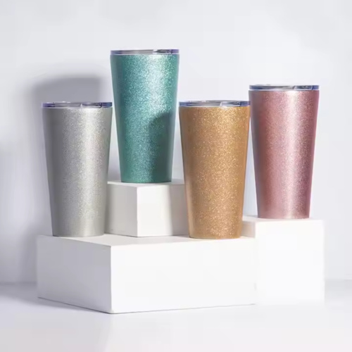 16oz Glitter Stainless Steel Tumbler with Lid Thumbnail