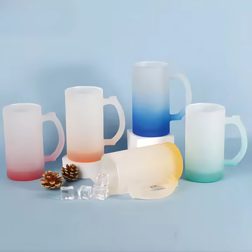 Frosted Glass Beer Mug with Gradient Color Thumbnail
