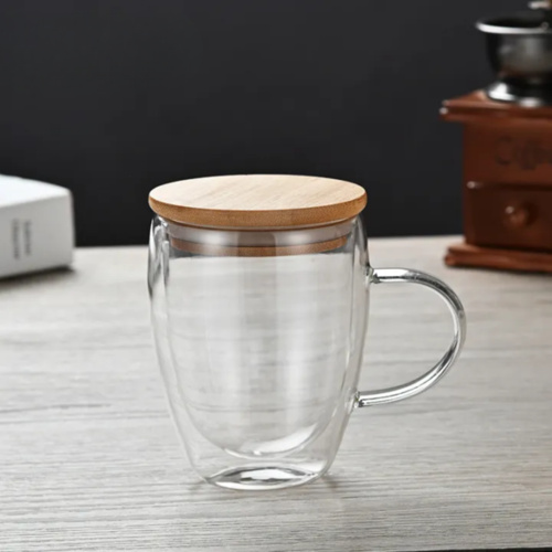 Double Walled Glass Mug w/ Bamboo Lid Thumbnail