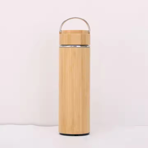 Bamboo Stainless Tumbler w/ Metal Handle 450ml Thumbnail