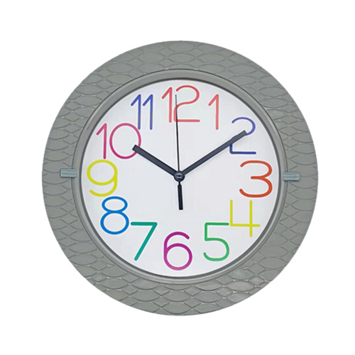 8.5" Wood Design Wall Clock Gray Thumbnail