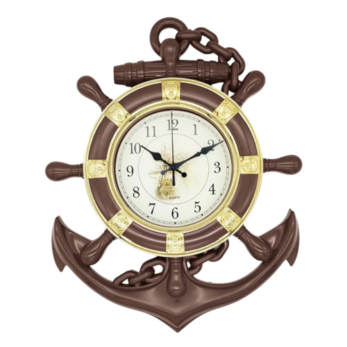 Anchor Steering Wheel Ship Wall Clock 13x16" Thumbnail