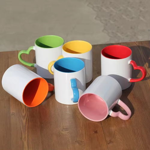Colored Heart Handle Mug 11 oz Thumbnail