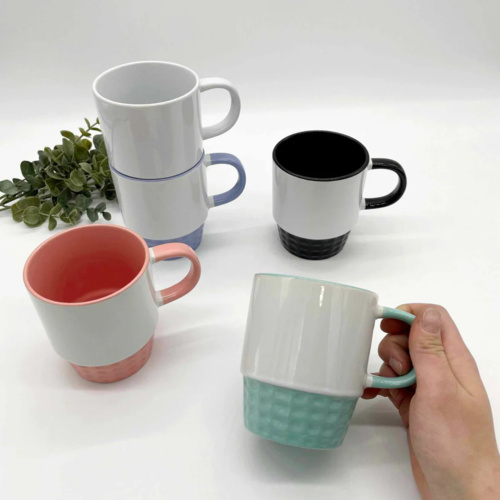Stackable Colored handle Mug 10 oz Thumbnail