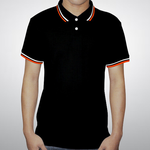 Transfer It! 2 Tone Polo Shirt - Black Body (Mens) Thumbnail
