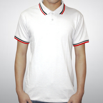 Transfer It!  2 Tone Polo Shirt - White Body (Mens) Thumbnail