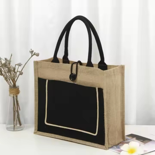 Burlap Bag w/ Black Panel Thumbnail