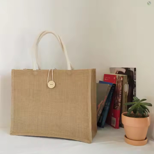 Burlap Bag with Button Thumbnail