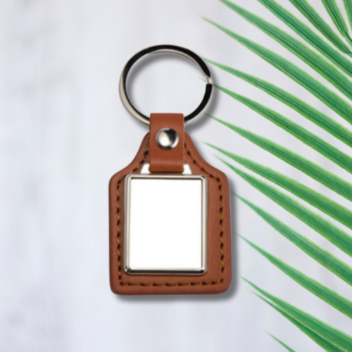 Rectangle Leather Keychain  Thumbnail
