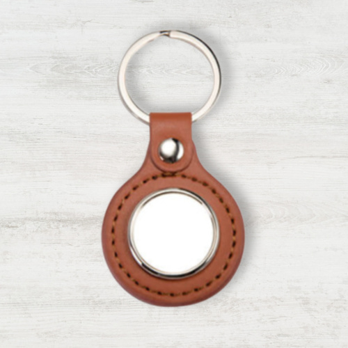 Circle Leather Keychain Thumbnail