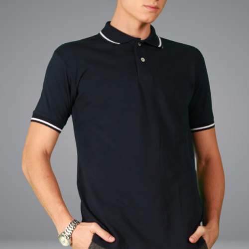 Active Life Honeycomb Single Stripe Collar Polo Shirt Mens Thumbnail