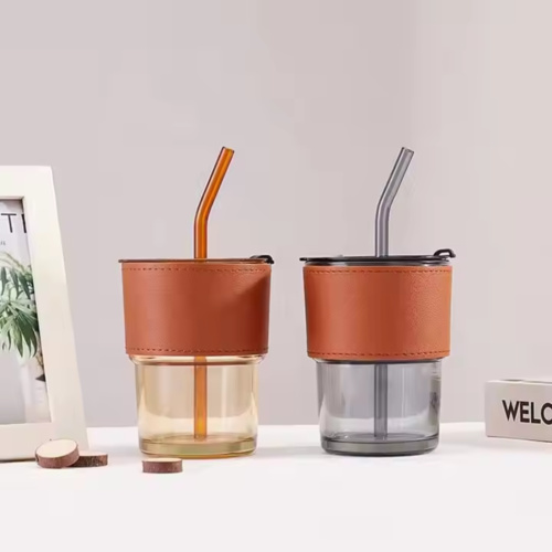 Glass Cup w/ Straw Thumbnail