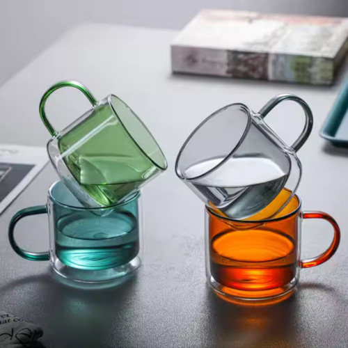 Double Wall Glass Mug Colored Thumbnail