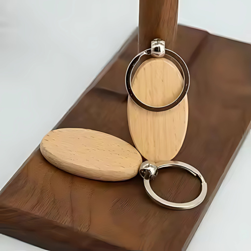 Bamboo Keychain Oval Thumbnail
