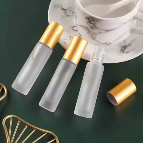 10ml Frosted Glass Roller Metallic Cap  Thumbnail