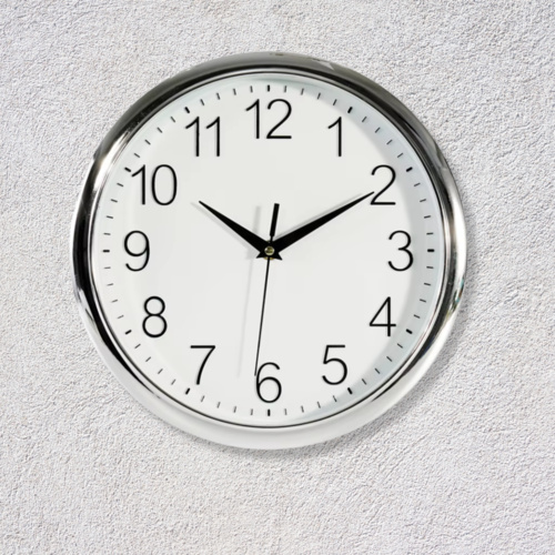 8" Silver Wall Clock Thumbnail