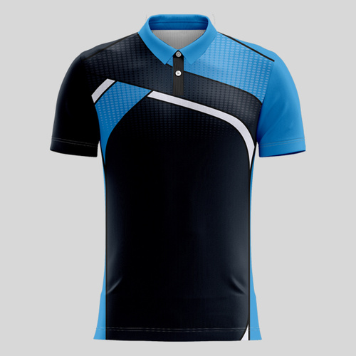Blue Esport Pattern Full Print Polo Shirt Thumbnail