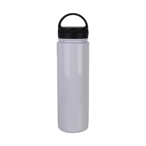 25oz Stainless Steel Flask with Portable Lid (White) Thumbnail