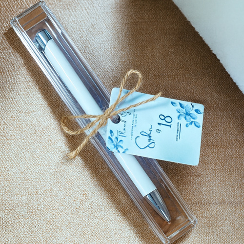 Acrylic Ballpen Case w/ Jute and Tag (Printed) Thumbnail