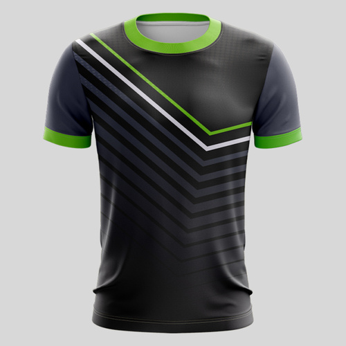 Green Linear Full Print Roundneck Shirt Thumbnail