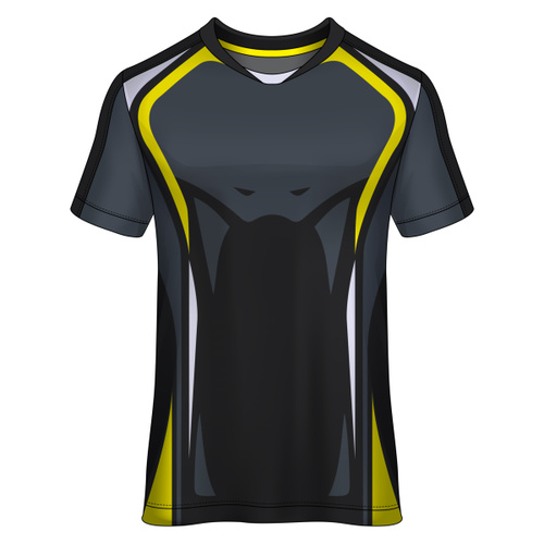 Black and Yellow Vector Design Full Print Shirt Thumbnail