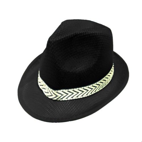 Mesh Fedora Hat w/ Stipe Ribbon Thumbnail