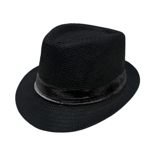 Abaca Fedora Hat with Plain Ribbon Thumbnail
