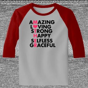 Raglan 3/4 Roundneck Shirt (Gray Body) Thumbnail