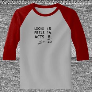 Raglan 3/4 Roundneck Shirt (Gray Body) Thumbnail